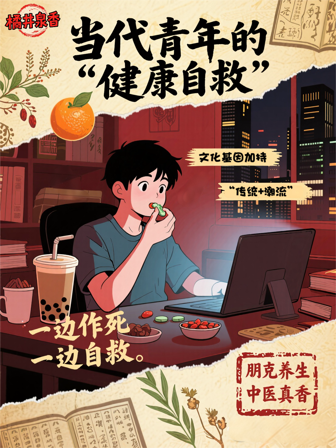 养生到“中医真香” ——郴州青年的养生图鉴PG电子麻将胡了模拟器郴江潮工作室丨从朋克(图2)